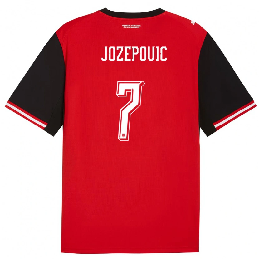 DanxenキッズオーストリアNicolas Jozepovic#7黒 白ホームシャツ26-28ジャージーユニフォーム