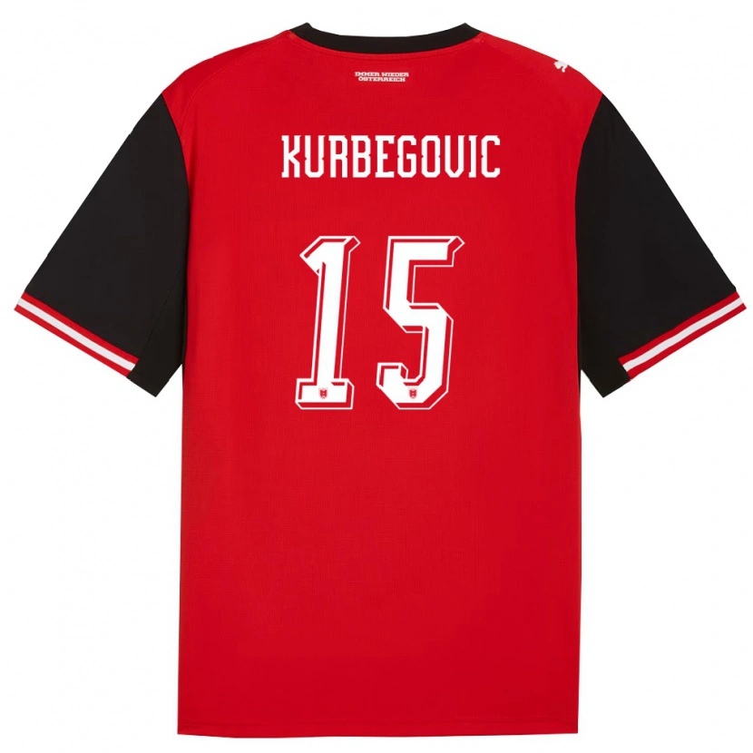 DanxenキッズオーストリアDino Kurbegovic#15黒 白ホームシャツ26-28ジャージーユニフォーム
