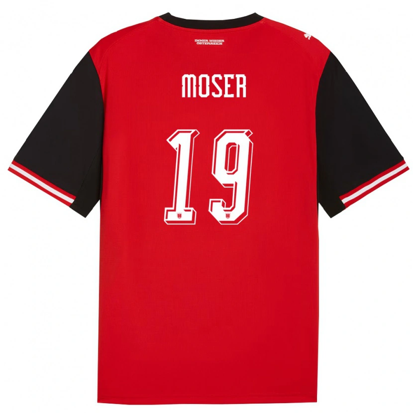 DanxenキッズオーストリアJohannes Moser#19黒 白ホームシャツ26-28ジャージーユニフォーム