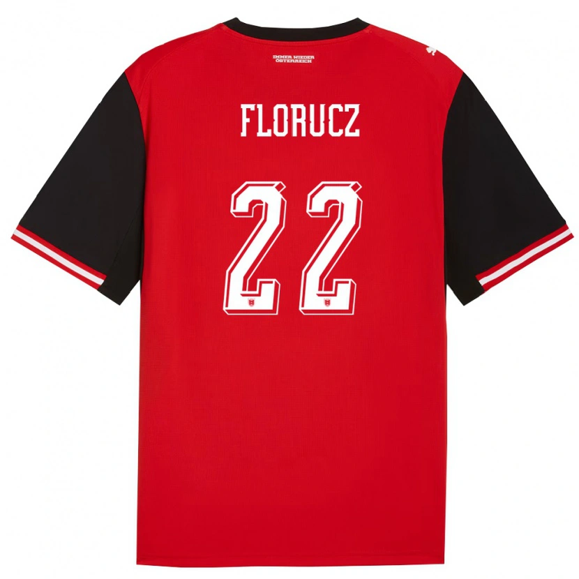 DanxenキッズオーストリアRaul Florucz#22黒 白ホームシャツ26-28ジャージーユニフォーム