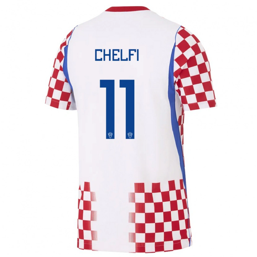 DanxenキッズクロアチアLovro Chelfi#11白 赤 青ホームシャツ26-28ジャージーユニフォーム