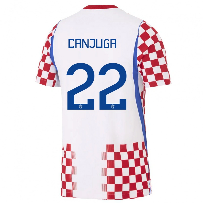 DanxenキッズクロアチアIvan Canjuga#22白 赤 青ホームシャツ26-28ジャージーユニフォーム