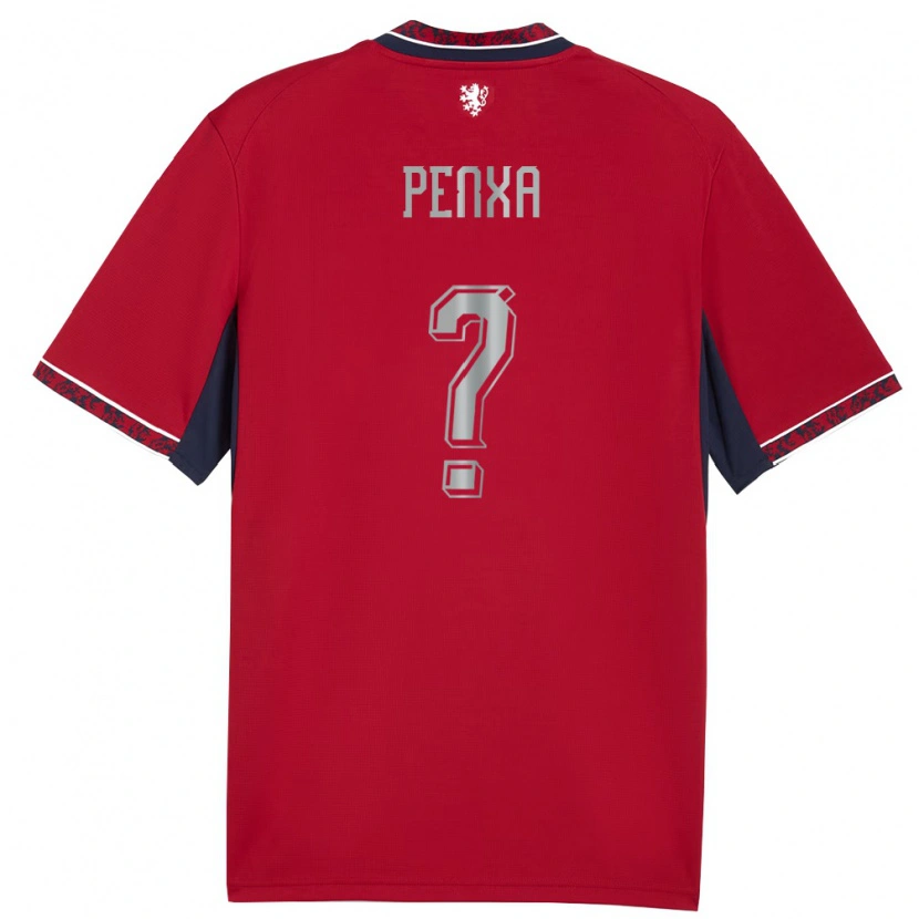 DanxenキッズチェコLukas Penxa#0赤 白 紺ホームシャツ26-28ジャージーユニフォーム