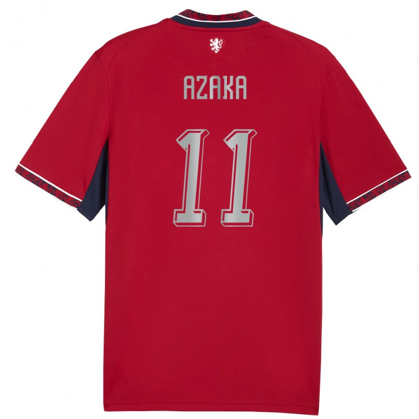 DanxenキッズチェコLewis Azaka#11赤 白 紺ホームシャツ26-28ジャージーユニフォーム