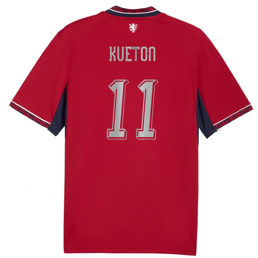DanxenキッズチェコTomas Kveton#11赤 白 紺ホームシャツ26-28ジャージーユニフォーム