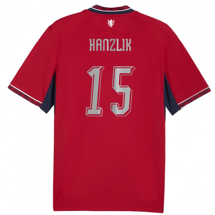 DanxenキッズチェコTomas Hanzlik#15赤 白 紺ホームシャツ26-28ジャージーユニフォーム