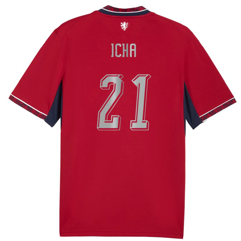 DanxenキッズチェコMarek Icha#21赤 白 紺ホームシャツ26-28ジャージーユニフォーム