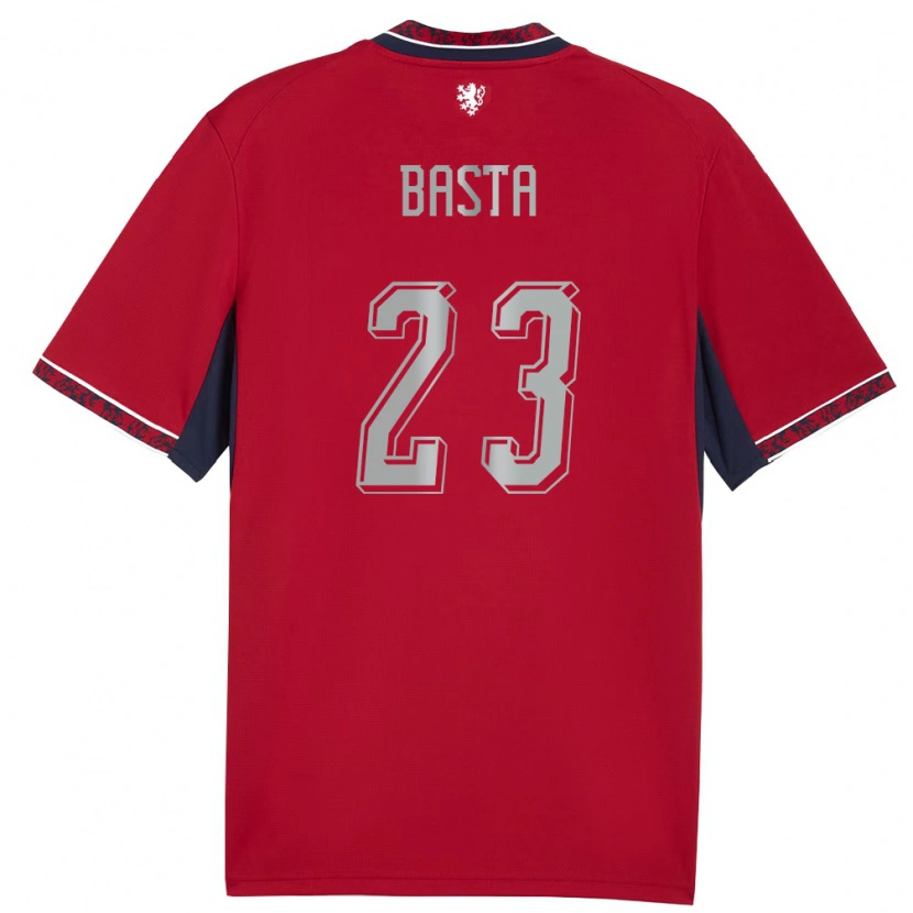 DanxenキッズチェコDaniel Basta#23赤 白 紺ホームシャツ26-28ジャージーユニフォーム