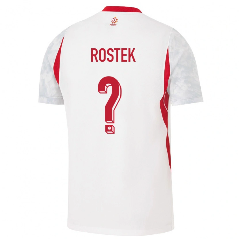 DanxenキッズポーランドKrystian Rostek#0白 赤 灰ホームシャツ26-28ジャージーユニフォーム