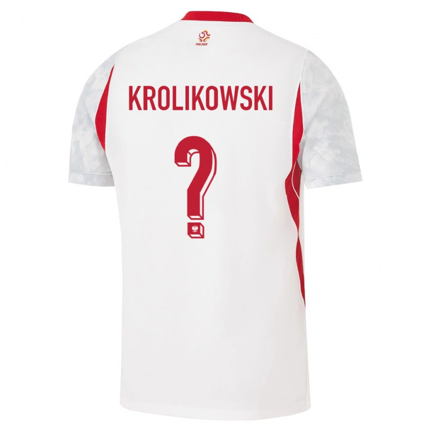 DanxenキッズポーランドWojciech Krolikowski#0白 赤 灰ホームシャツ26-28ジャージーユニフォーム