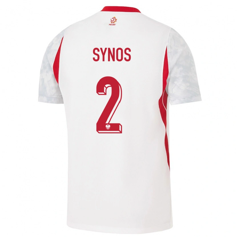 DanxenキッズポーランドMichał Synoś#2白 赤 灰ホームシャツ26-28ジャージーユニフォーム
