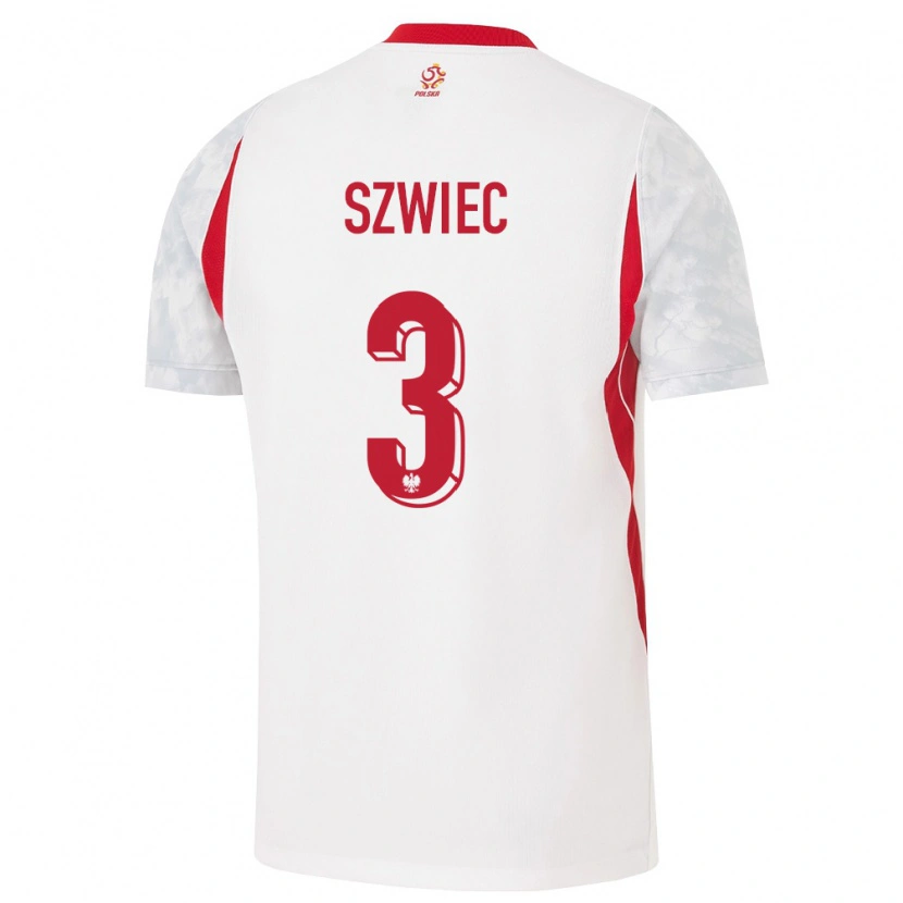 DanxenキッズポーランドDawid Szwiec#3白 赤 灰ホームシャツ26-28ジャージーユニフォーム