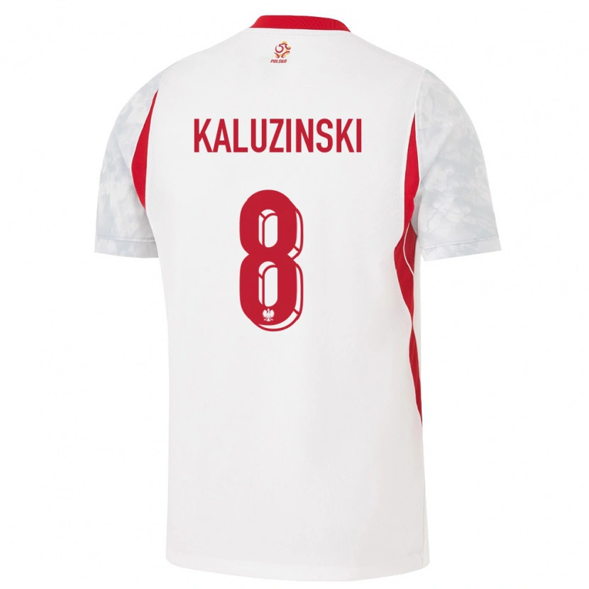 DanxenキッズポーランドJakub Kaluzinski#8白 赤 灰ホームシャツ26-28ジャージーユニフォーム