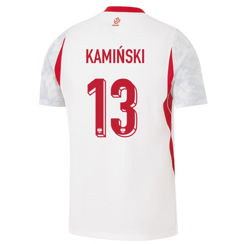 Danxenキッズポーランドヤクブ・カミンスキ#13白 赤 灰ホームシャツ26-28ジャージーユニフォーム