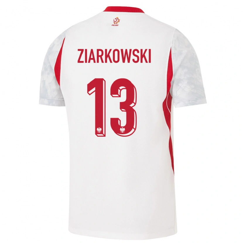 DanxenキッズポーランドTymon Ziarkowski#13白 赤 灰ホームシャツ26-28ジャージーユニフォーム