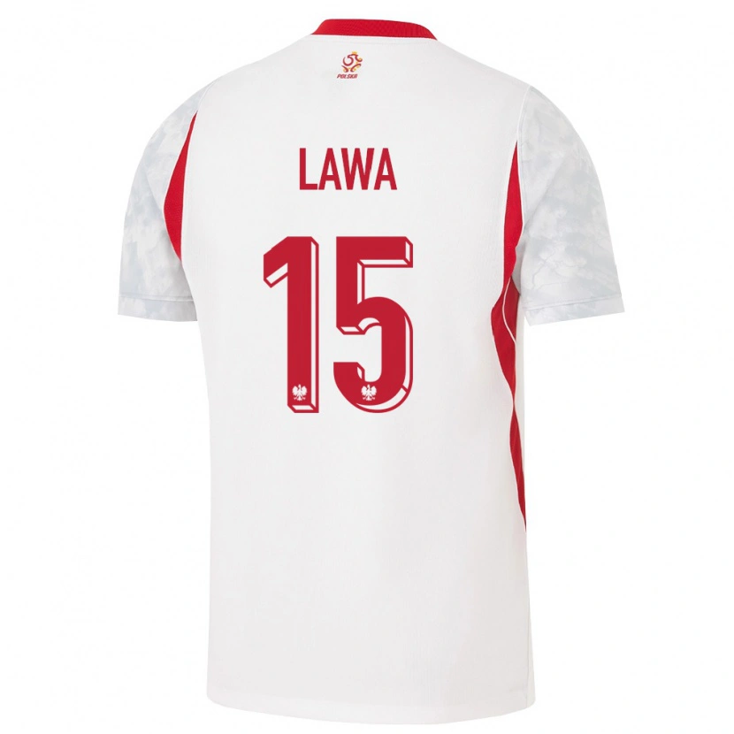 DanxenキッズポーランドNatan Ława#15白 赤 灰ホームシャツ26-28ジャージーユニフォーム