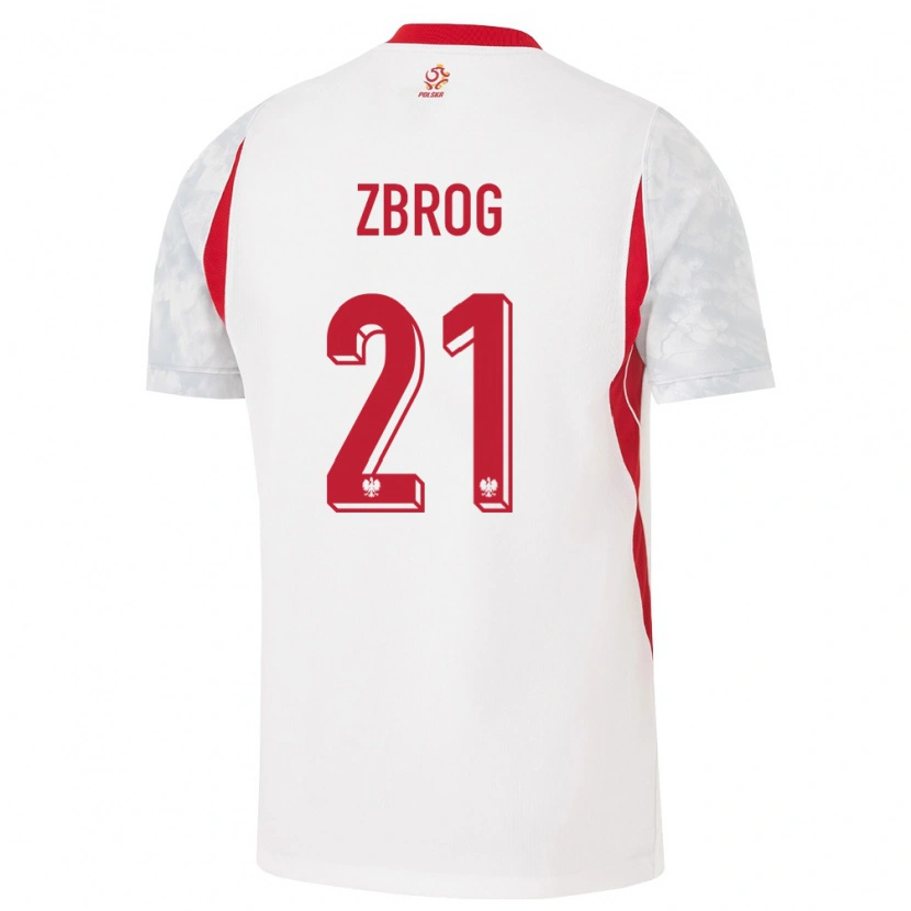 DanxenキッズポーランドJakub Zbróg#21白 赤 灰ホームシャツ26-28ジャージーユニフォーム