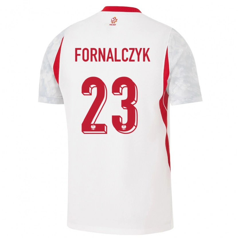 DanxenキッズポーランドMariusz Fornalczyk#23白 赤 灰ホームシャツ26-28ジャージーユニフォーム