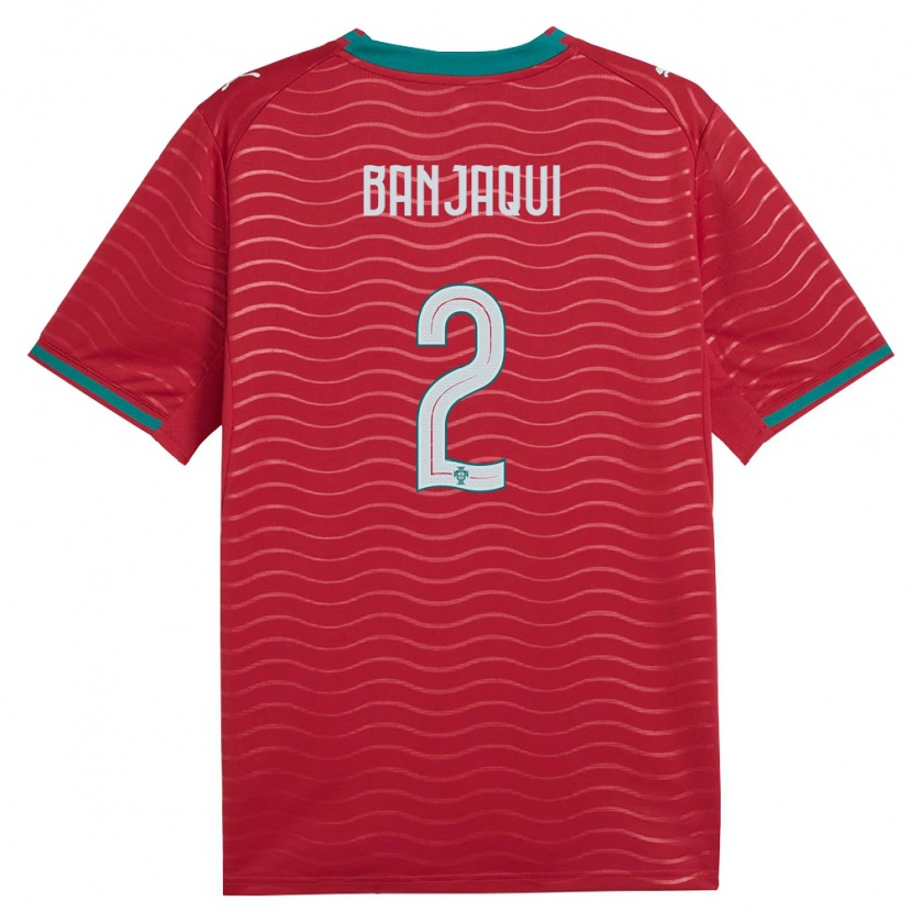 DanxenキッズポルトガルDaniel Banjaqui#2赤 緑 白ホームシャツ26-28ジャージーユニフォーム