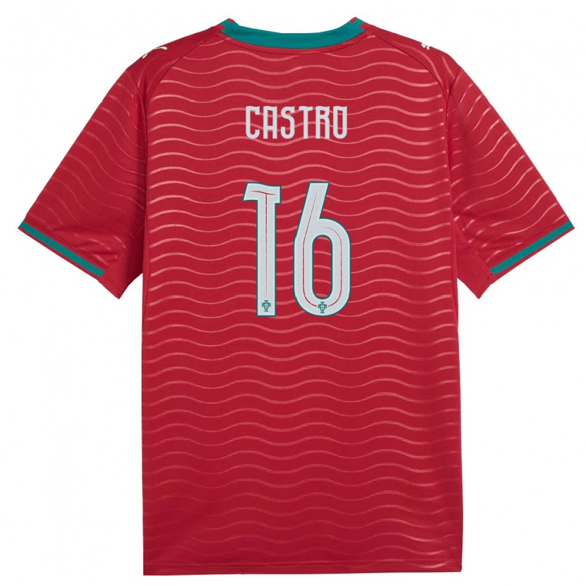 DanxenキッズポルトガルGuilherme Castro#16赤 緑 白ホームシャツ26-28ジャージーユニフォーム