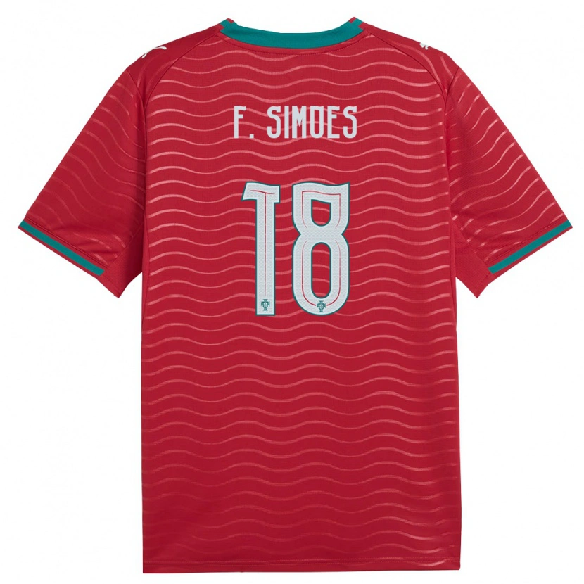 DanxenキッズポルトガルFrancisco Simões#18赤 緑 白ホームシャツ26-28ジャージーユニフォーム
