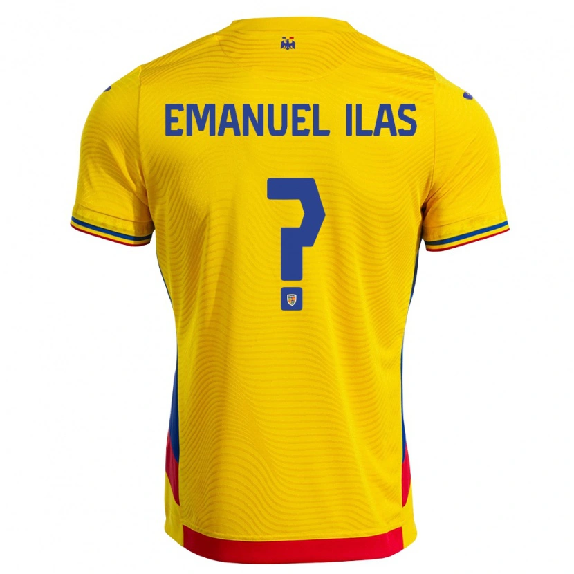 DanxenキッズルーマニアEmanuel Ilaș#0黄 赤ホームシャツ26-28ジャージーユニフォーム