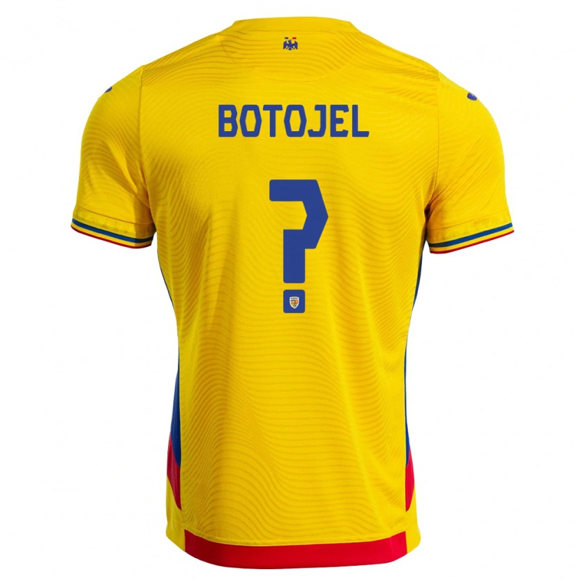 DanxenキッズルーマニアCristina Botojel#0黄 赤ホームシャツ26-28ジャージーユニフォーム