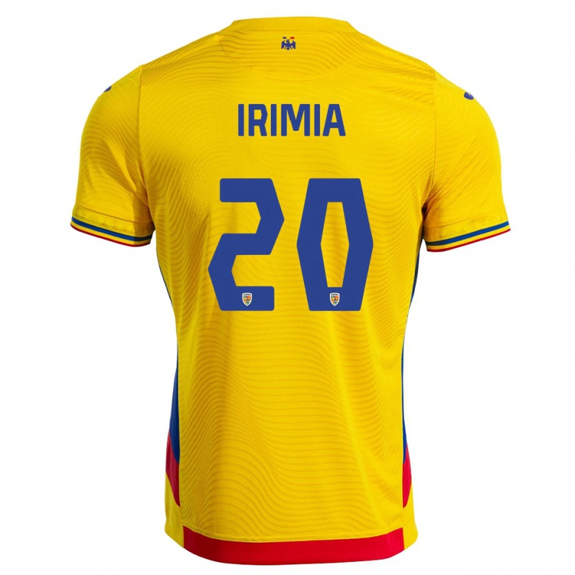 DanxenキッズルーマニアDavid Irimia#20黄 赤ホームシャツ26-28ジャージーユニフォーム
