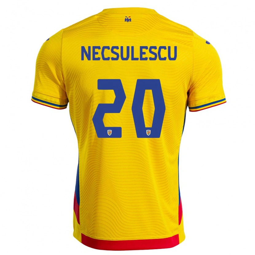DanxenキッズルーマニアRobert Necșulescu#20黄 赤ホームシャツ26-28ジャージーユニフォーム