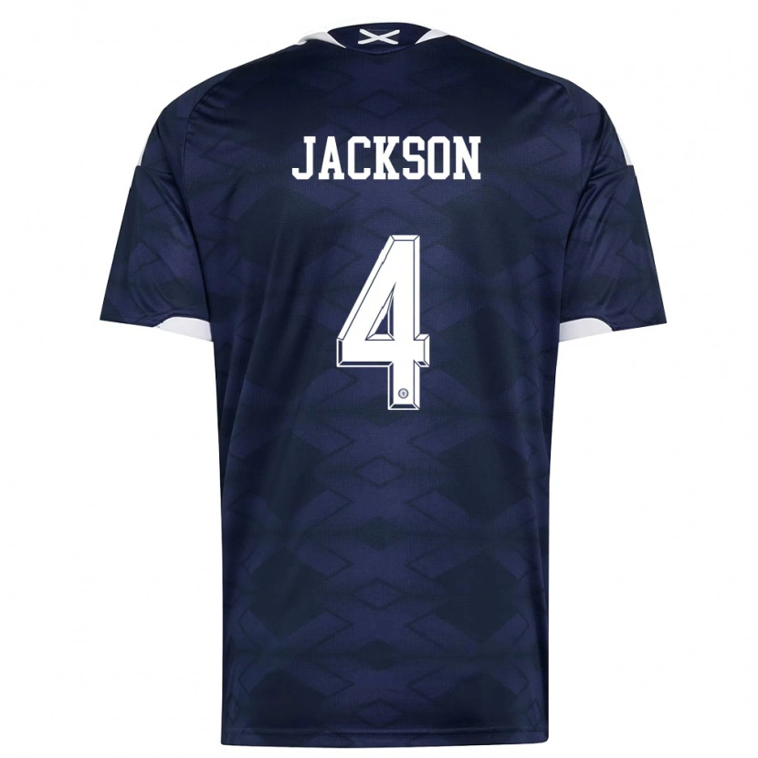 Danxenキッズスコットランドルイス・ジャクソン#4紺 白ホームシャツ26-28ジャージーユニフォーム