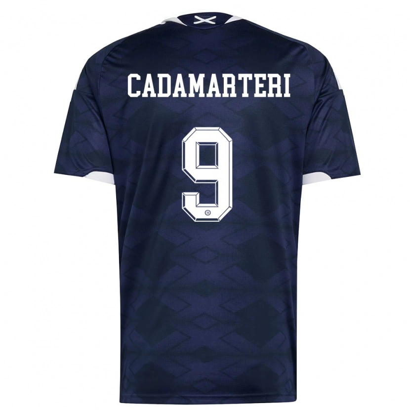 DanxenキッズスコットランドCaelan Cadamarteri#9紺 白ホームシャツ26-28ジャージーユニフォーム