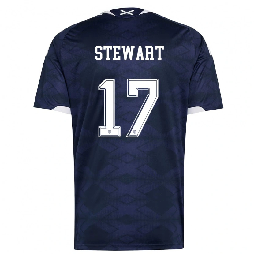 DanxenキッズスコットランドLewis Stewart#17紺 白ホームシャツ26-28ジャージーユニフォーム