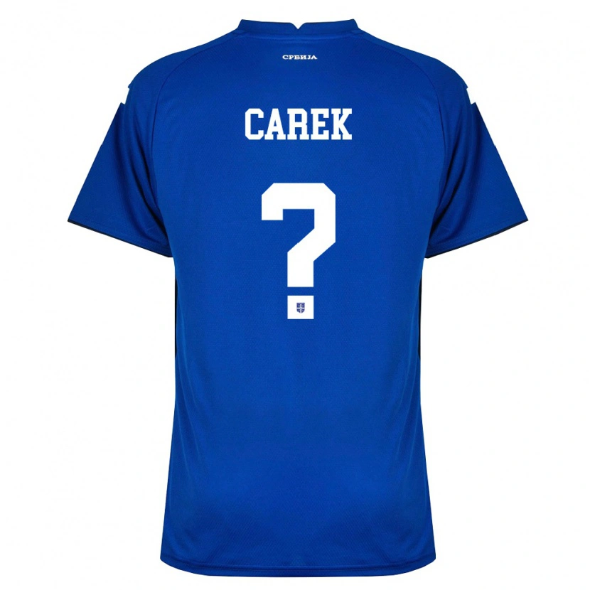 DanxenキッズセルビアNovak Carek#0紺 赤ホームシャツ26-28ジャージーユニフォーム