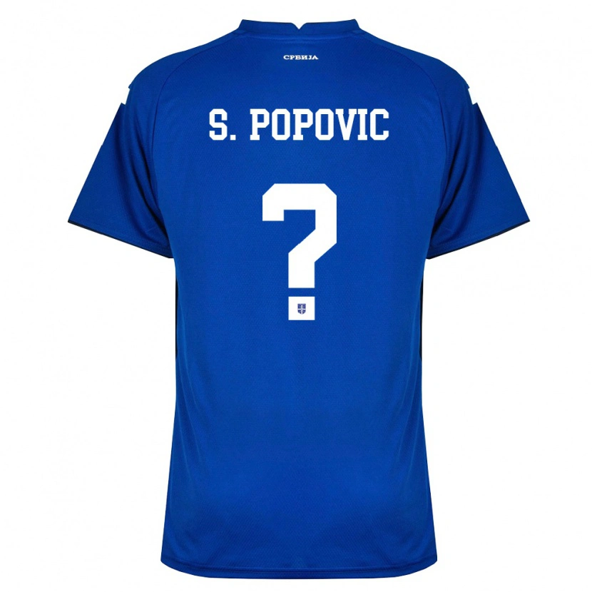 DanxenキッズセルビアStrahinja Popovic#0紺 赤ホームシャツ26-28ジャージーユニフォーム