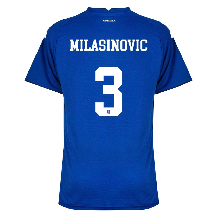 DanxenキッズセルビアAndrija Milasinovic#3紺 赤ホームシャツ26-28ジャージーユニフォーム