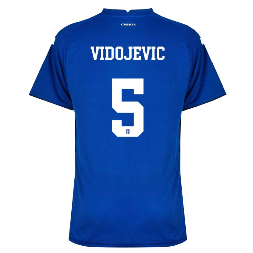 DanxenキッズセルビアNemanja Vidojevic#5紺 赤ホームシャツ26-28ジャージーユニフォーム