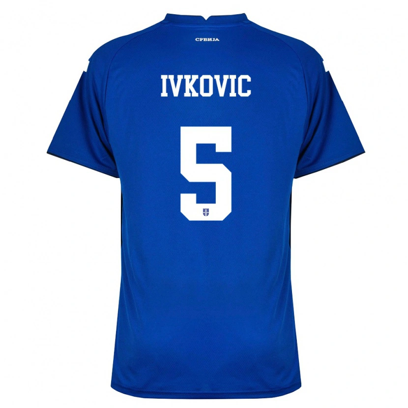 DanxenキッズセルビアOgnjen Ivkovic#5紺 赤ホームシャツ26-28ジャージーユニフォーム