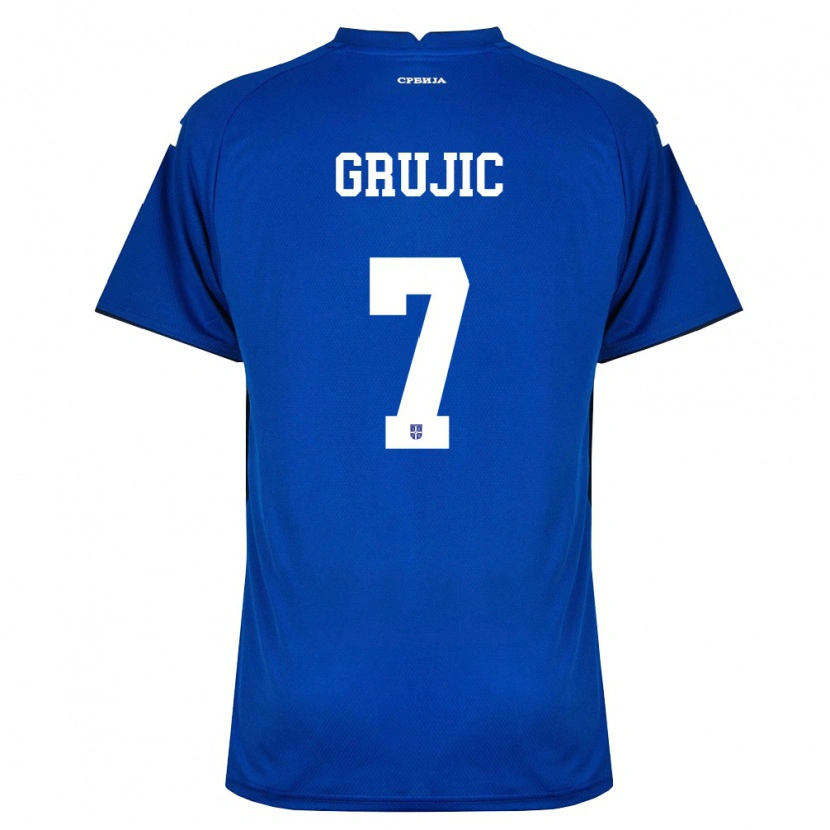DanxenキッズセルビアNebojsa Grujic#7紺 赤ホームシャツ26-28ジャージーユニフォーム