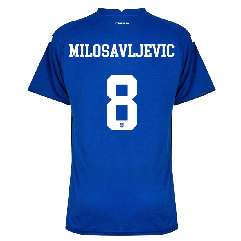 DanxenキッズセルビアJovan Milosavljevic#8紺 赤ホームシャツ26-28ジャージーユニフォーム
