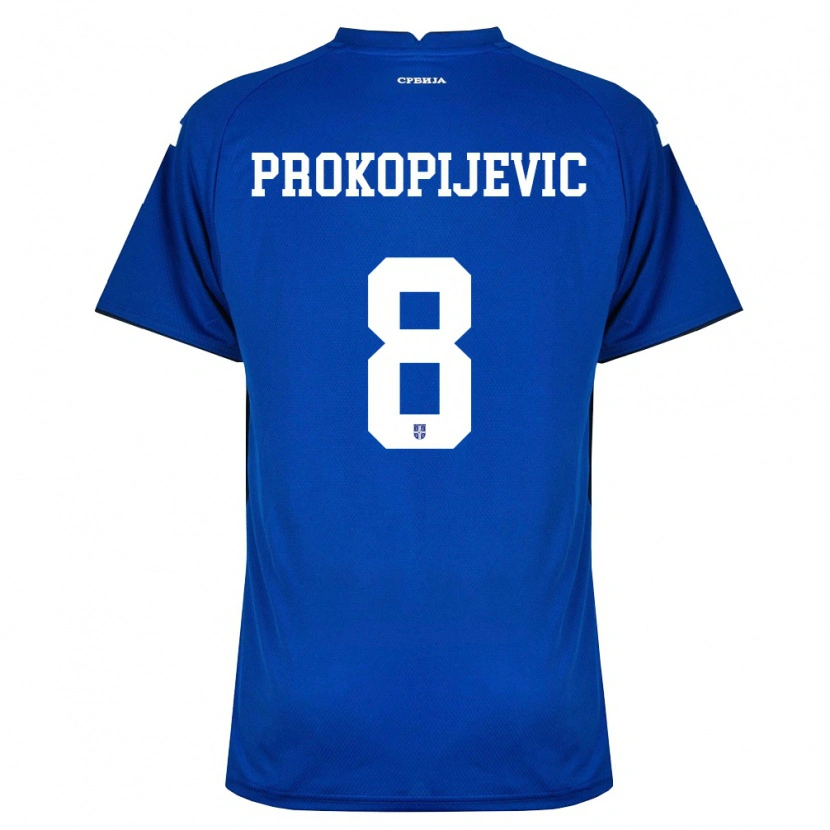 DanxenキッズセルビアMateja Prokopijevic#8紺 赤ホームシャツ26-28ジャージーユニフォーム