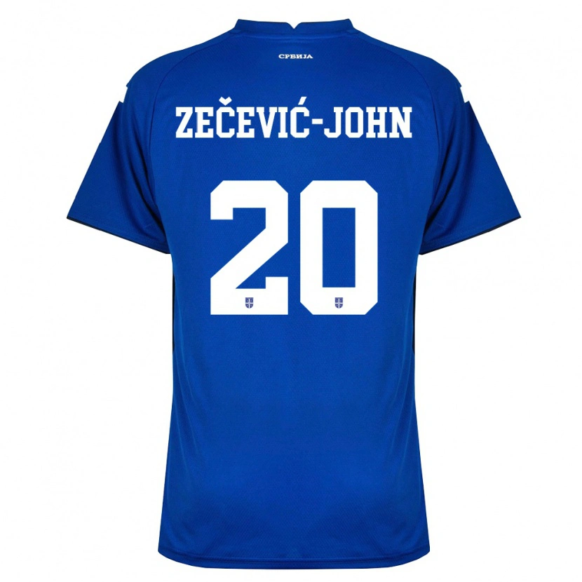 DanxenキッズセルビアLouis Zečević-John#20紺 赤ホームシャツ26-28ジャージーユニフォーム