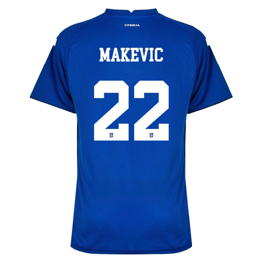 DanxenキッズセルビアDusan Makevic#22紺 赤ホームシャツ26-28ジャージーユニフォーム