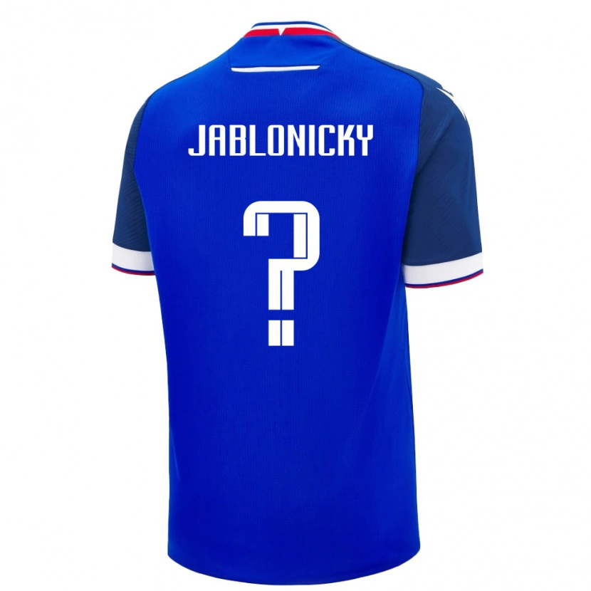 DanxenキッズスロバキアTomas Jablonicky#0青 白ホームシャツ26-28ジャージーユニフォーム