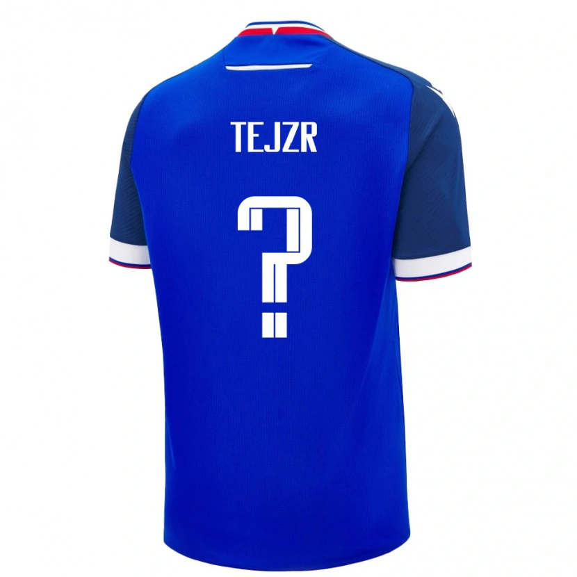 DanxenキッズスロバキアPatrik Tejzr#0青 白ホームシャツ26-28ジャージーユニフォーム