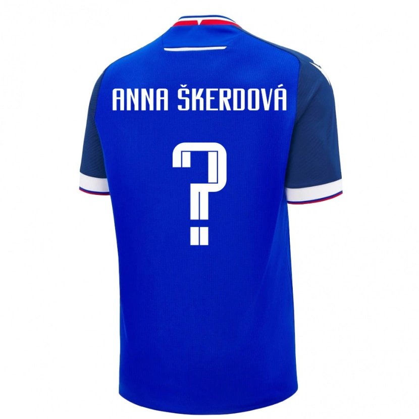DanxenキッズスロバキアSofia Anna Škerdová#0青 白ホームシャツ26-28ジャージーユニフォーム