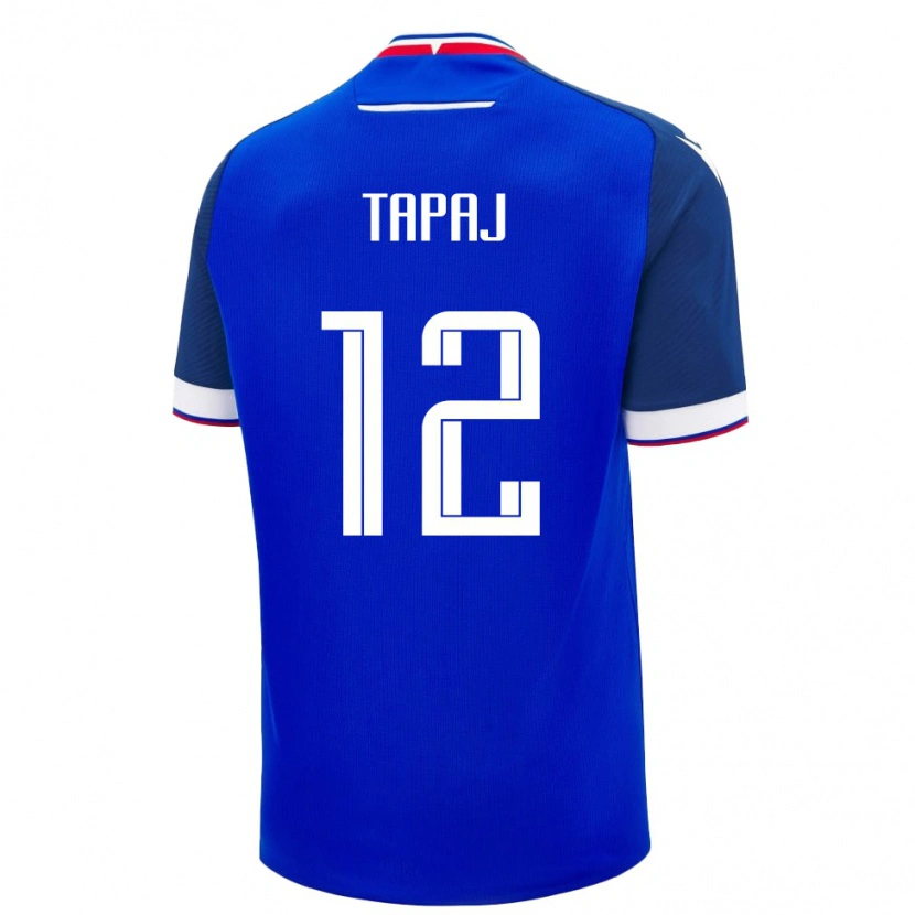 DanxenキッズスロバキアDominik Tapaj#12青 白ホームシャツ26-28ジャージーユニフォーム