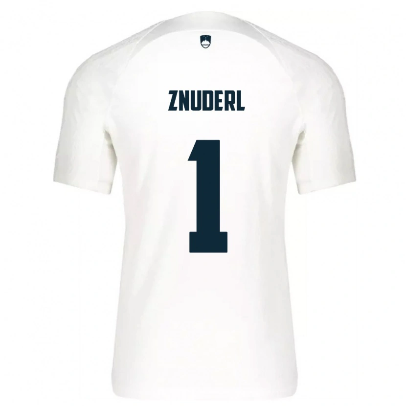 DanxenキッズスロベニアTai Znuderl#1白 青ホームシャツ26-28ジャージーユニフォーム