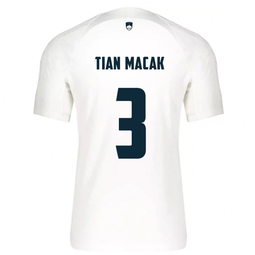 DanxenキッズスロベニアTian Macak#3白 青ホームシャツ26-28ジャージーユニフォーム