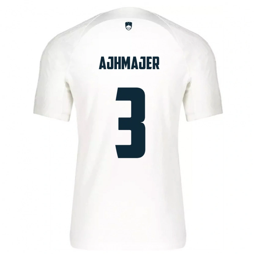 DanxenキッズスロベニアNejc Ajhmajer#3白 青ホームシャツ26-28ジャージーユニフォーム