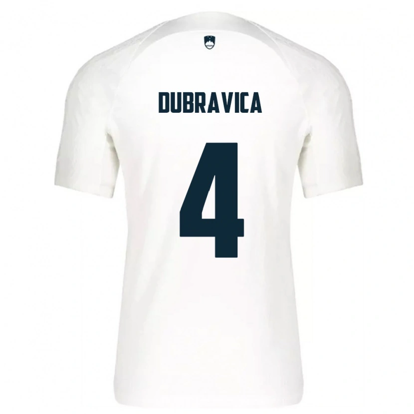 DanxenキッズスロベニアLeon Dubravica#4白 青ホームシャツ26-28ジャージーユニフォーム